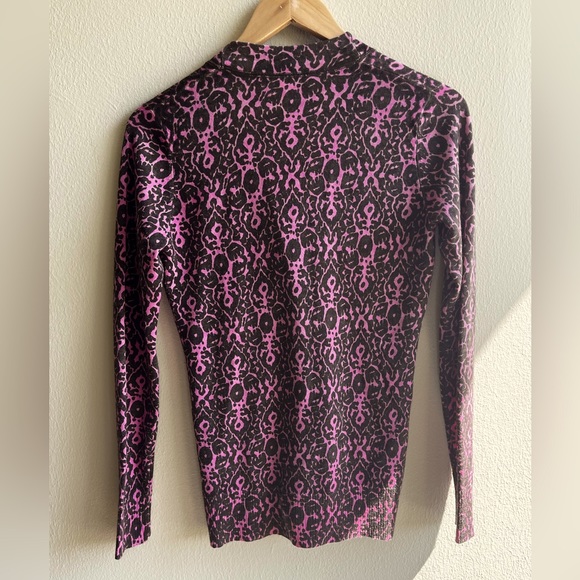 Tory Burch pink and brown printed cardigan - 100% merino wool - Picture 6 of 6